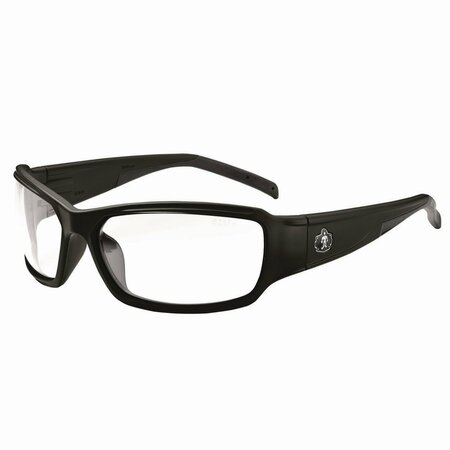 ERGODYNE Skullerz THOR Anti-Scratch , Enhanced Anti-Fog Safety Glasses, Black Frame, Clear Polycarbonate Lens 51005